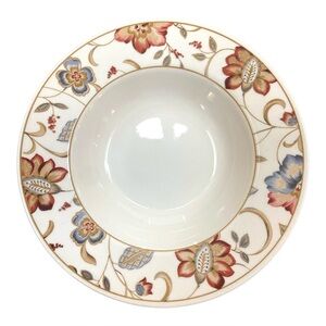 Queens Earthenware Floral Salad Bowls 9” Set of 4 Made in Colombia